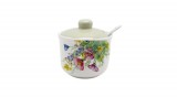 Egyéb Kerámia cukortartó kanállal, mezei virágos