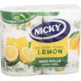 Egyéb Kéztörlő, tekercses, 2 rétegű, 90 lap, "Nicky", citrom [90 lap]
