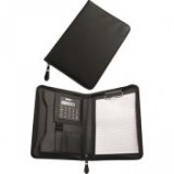 Egyéb Konferencia mappa, A5, műbőr, számológéppel, leszorítóval, fekete