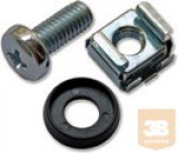 Egyéb M6 csavarkészlet, kosáranya (100db csavar, alátét, kosaras anya, ) rack szekrényhez