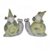 Egyéb Manó csigaháton ülő poly 9 cm x 3,5 cm x 11,5 cm zöld, szürke 2 féle