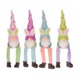 Egyéb Manó nyuszifüllel lógólábú kerámia 5 cm x 5,5 cm x 22 cm lila, rózsaszín, kék, zöld 4 féle