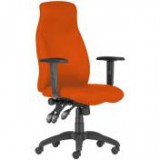 Egyéb Menedzserszék, szövetborítás, fekete lábkereszt, magas háttámla,  "HUFO", narancssárga