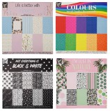 Egyéb Mintás papírok, lapok, 15x15cm, 100 g, 10 minta, 30 lap/cs, vegyes minták, 4 féle változat