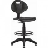 Egyéb Munkaszék, háttámlás, műanyag ülőfelület,lábtartógyűrűvel, tappanccsal "1290", fekete