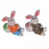 Egyéb Nyúl tojással fiú ülő poly 5 cm x 2 cm x 4,2 cm barna, kék, narancssárga [2 db]