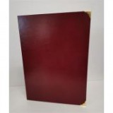 Egyéb Oklevéltartó, A4, exkluzív, műbőr, 4 fém sarokkal, bordó