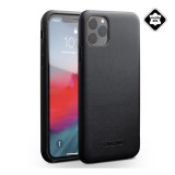 Egyéb QIALINO műanyag telefonvédő (iPhone 11 Pro, bőr bevonat, fekete)