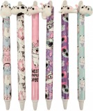 Egyéb Radírozható zseléstoll, nyomógombos, 0,5mm, cicás (HZ-1791)