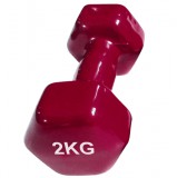 Egyéb sportszer 1 pár 2 kg-os hatszögletű fém súlyzó műanyag bevonattal (pár)