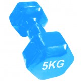 Egyéb sportszer 1 pár 5 kg-os hatszögletű fém súlyzó műanyag bevonattal (pár)