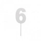 Egyéb Szám 6-os betűzős fa 7 cm fehér [10 db]