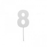 Egyéb Szám 8-as betűzős fa 7 cm fehér [10 db]