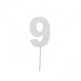 Egyéb Szám 9-es betűzős fa 7 cm fehér [10 db]