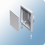 Egyéb Szellőzőrács hálós szögletes csőcsatlakozóval állítható zsaluval D125 186x186 mm