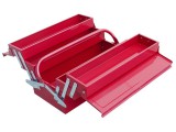 Egyéb Szerszámosláda fém 40×20×20cm, 5 rekesz, festett lemez, piros, lakatolható