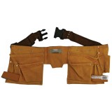 Egyéb Szerszámtartó öv, sok zsebes, hasított bőr, műanyag csattal