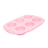 Egyéb Szilikon muffinsütő-forma - 6 adagos, 5/7 cm átmérő, rózsaszín