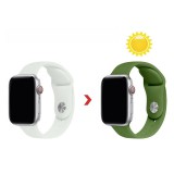 Egyéb Színváltós óraszíj szilikon Apple Watch 1-3: 42 mm/Watch 4-6: 44 mm/Watch 7: 45 mm átlátszó-sötétzöld