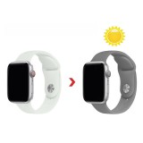 Egyéb Színváltós óraszíj szilikon Apple Watch 1-3: 42 mm/Watch 4-6: 44 mm/Watch 7: 45 mm átlátszó-szürke