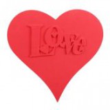 Egyéb Szív rózsával akasztós polifoam 25 cm piros