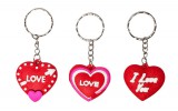 Egyéb Szivecskés kulcstartó, műanyag, 3,5cm magas, többféle