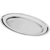 Egyéb Tálca, ovális, rozsdamentes acél, 26x19 cm