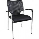 Egyéb Tárgyalószék, szövetborítás, krómozott acélváz, "Waltham", fekete