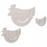 Egyéb Tyúk fa 3,5,7 cm fehér [20 db]