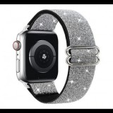 Egyéb Utángyártott Apple Watch nylon szíj 42/44/45mm csillámos fekete (69367) (EG69367) - Szíj