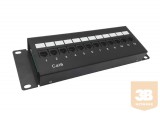 Egyéb UTP Cat6 patch panel, 12 portos, függőlegesen falra szerelhető, zárt