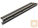 Egyéb UTP Cat6 patch panel, 24 portos, levehető tehermentesítővel