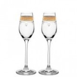 Egyéb Üveg pohár arany szegéllyel, swarovski dísszel likőr 95ml átlátszó [2 db]