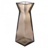 Egyéb Váza szögletes üveg 30 cm x 10 cm barna