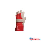 Egyéb Védõkesztyû, bõr, erõs piros, 9-es méretû