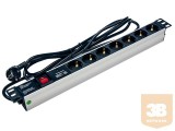 Egyéb Villamos elosztósáv 7x230V, túlfeszültségvédett, kapcsolóval, 19"-os rack szekrénybe