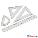 Egyéb Vonalzó készlet 4 darabos 30cm, vonalzó, szögmérõ, 45° és 60° háromszög vonalzók