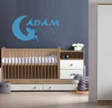 Egyedi Névre szóló Falmatrica, dekoráció - Tündér Holdon