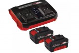 einhell akkumulátor + töltő pxc twincharger kit 2x4,0ah(4512112)