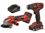 Einhell szerszámgép szett TC-TK 18 Li Kit PXC,1db akkus fúró-csavarozó,sarokcsiszoló,+1,5 Ah, 3,0 Ah)