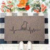 "EKG" Amstaff kutyás lábtörlő barna háttérrel (60 x 40 x 0,2 cm)