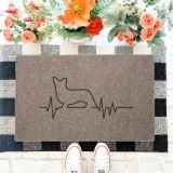"EKG" Corgi kutyás lábtörlő barna háttérrel (60 x 40 x 0,2 cm)