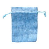 Ékszertartó zsinóros szövet zsák 9x12 cm világoskék