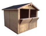 Eladó kioszk 2,7 x 2,7 m (16mm), két ablakos