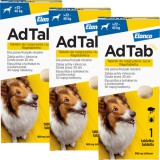 Elanco AdTab kullancs és bolha elleni rágótabletta kutyáknak (3 tablettás kiszerelés | 22 - 45 kg | 3 x 900 mg)