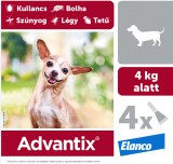 Elanco Advantix spot on - rácsepegtető oldat 4 kg alatti kutyáknak A.U.V. (4x 0,4 ml)