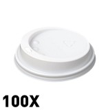 Eldobható műanyag pohár tető 90mm 100db fehér