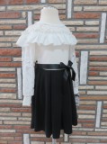 Elegáns hosszú ujjú fekete-fehér ünneplő ruha (158/164) - TÖBB MÉRETBEN