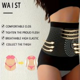 Elegáns Magas Derékú Has Kontrolláló Alakformáló Női Bugyi #Fekete - XL