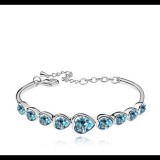 ELEGÁNS SZÍVES KARKÖTŐ - aquamarine